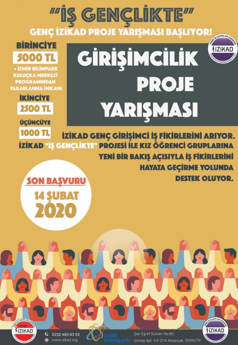 aduinovatif's tweet photo. İZİKAD Genç Girişimci İş Fikirlerini arıyor…

İZİKAD “İŞ GENÇLİKTE” Projesi ile üniversitelerin 3.,4. sınıfları ve yüksek lisans yapan kız öğrenci gruplarına yeni bir bakış açısıyla iş fikirlerini hayata geçirme yolunda destek olmaktadır.Ayrıntılı bilgi 👉🏻https://t.co/n7N21KYCF6 https://t.co/mhMKHtcXeq