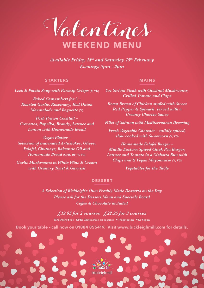 Plenty going on at Bickleigh Mill for Valentines - check out bickleighmill.com for details and our shop for excellent gift ideas
#ValentinesDay #valentines #champagne #giftideas