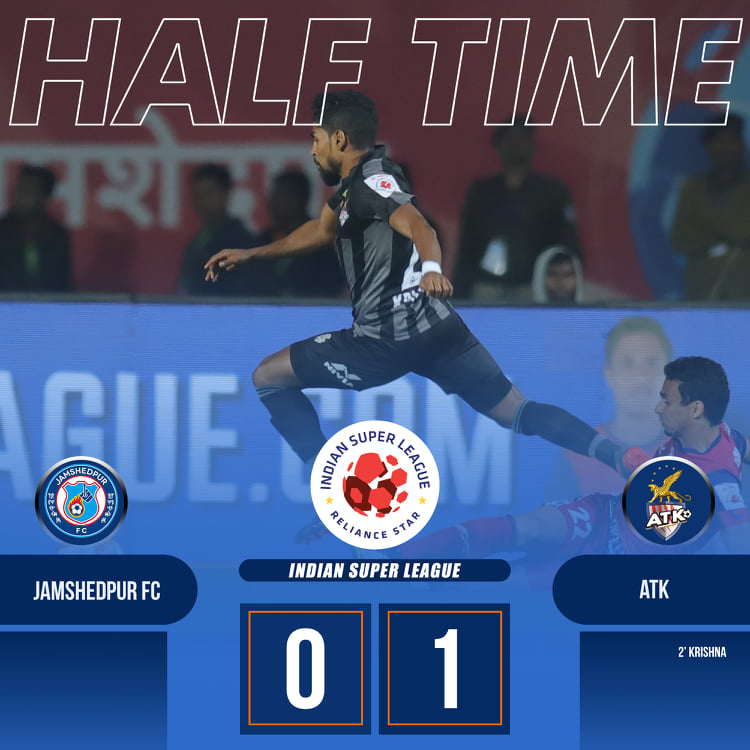 KhelNow's tweet photo. .@ATKFC lead at the break against @JamshedpurFC, in what is a crucial match for both teams.
Who will get three points?
#HeroISL #JAMKOL #IndianFootball https://t.co/BkI9lbolXu