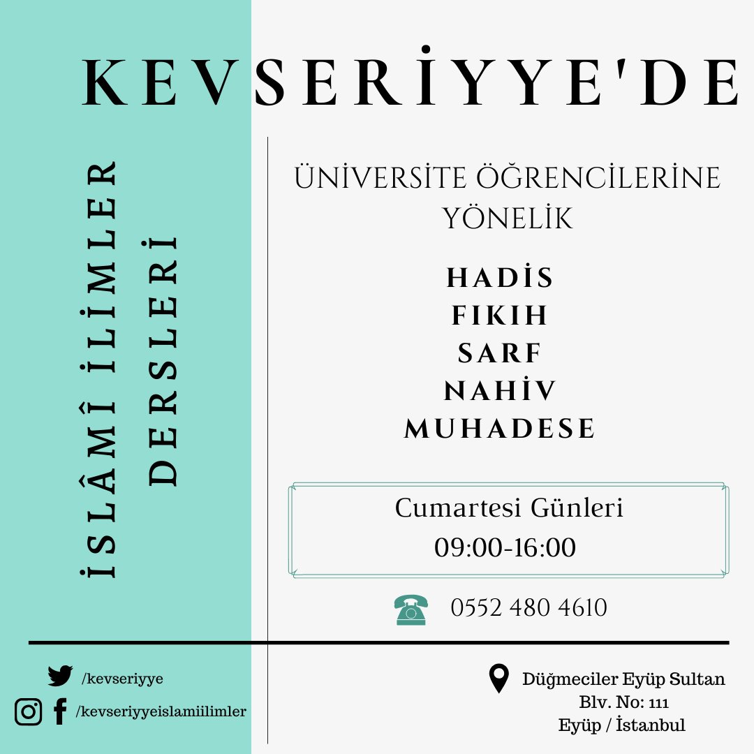 kevseriyye's tweet photo. Üniversite Öğrencilerine yönelik İslami İlimler Derslerimiz 15 Şubat itibarıyla başlıyor!

Kayıt için hafta içi her gün 09.00-17.00 arasında telefon numaramızdan bize ulaşabilirsiniz.

☎️ +90 552 480 46 10 https://t.co/NvfFc8DL8a