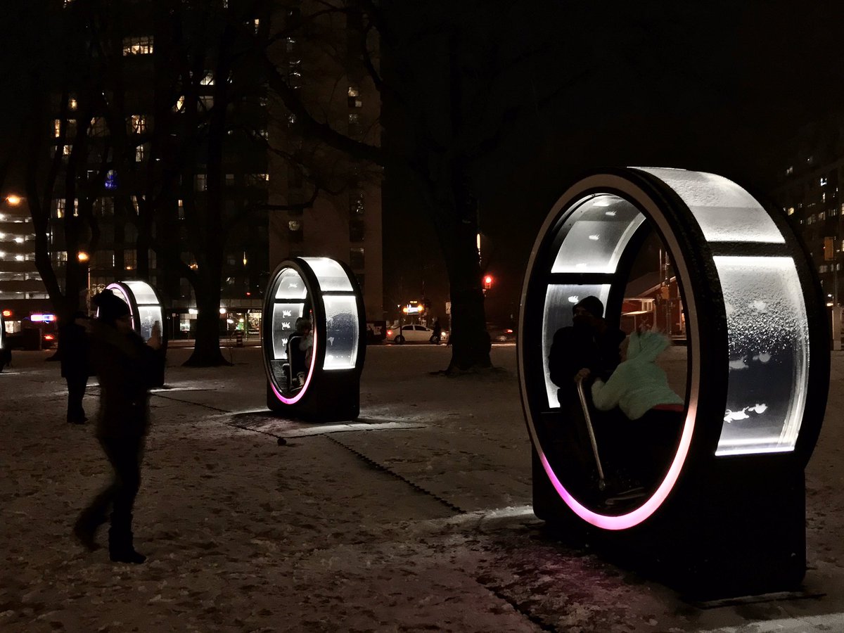 TheLastLinda's tweet photo. We checked out @winterstations #LOOP last night. Each of six loops has lights, sound & fairytale images, powered by you! Thereโs also a fire show by @BellaHoopsEnt on Saturdays. The installation ends on Feb. 9. (1/3)
@WaterfrontBIA @WaterfrontTO #WinterStations #LoopTO #Toronto https://t.co/Gfh1QA1cxX