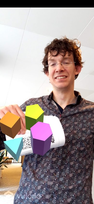 NeotrieVR's tweet photo. #ARPlatonicSolids at  the "Nationale Wiskunde Dagen" #neotrievr #HTCVive #OculusRift #OculusQuest #WindowsMixedReality #VirtualReality #VR #RV #SeriousGame #education #3DGeometry #MathEdTech #EdTech #arvrinedu https://t.co/ODfPlcBDkB
