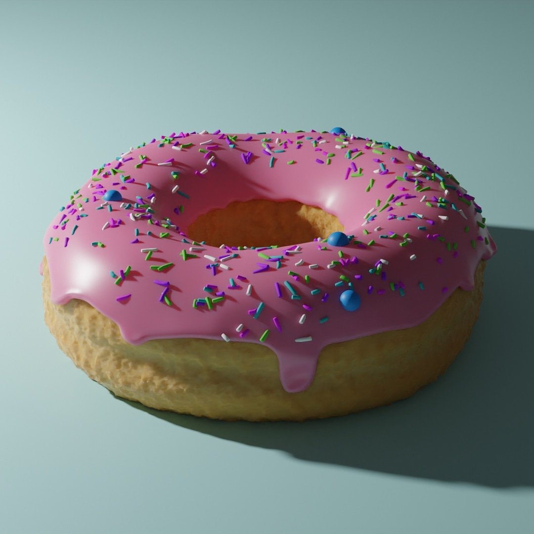 Writinghysteric's tweet photo. Level 3 progress #Blender3d #blender #donut #coffeecup #coffee #pinkdonut @andrewpprice https://t.co/NZVbVx1Bav