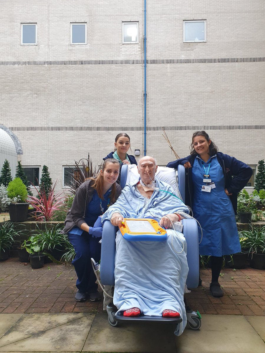 Sunday mornings are for fresh air and big smiles! First time outside in far too long for this wonderful #rehablegend. Image taken and shared with patient consent. #illnessdoesntmeanstillness @UHP_NHS @DerrifordNurses