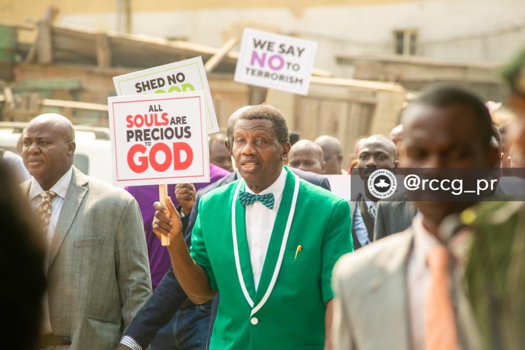 RCCG_PR's tweet photo. Today, Sunday, 2nd of February, 2020, members of the Redeemed Christian Church of God led by her General Overseer, Pastor E. A. Adeboye, embarked on a prayer walk that will usher in a new dawn in our dear country, Nigeria. https://t.co/aSssIAmgPe