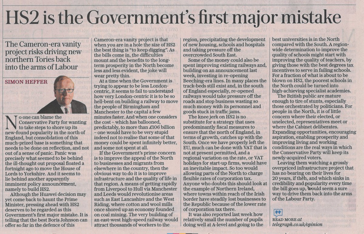 stophs2's tweet image. #HS2 is Govt's first mistake. "At a time when the Govt is trying to appear to be less London-Centric, it seems to fail to understand how very London-centric it is to be hell-bent on building a railway to move the people of Bham &amp;amp; Manc to the capital a few minutes faster." Sun Tel