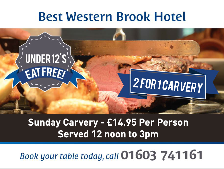 Our Sunday Carvery is open between 12noon and 3pm. Bring the family together, especially as we have a 2-4-1 offer and Under 12's eat free. See terms at brookhotel.co.uk/restaurant-bar…
#carvery #Sunday #Norwich #norfolk
