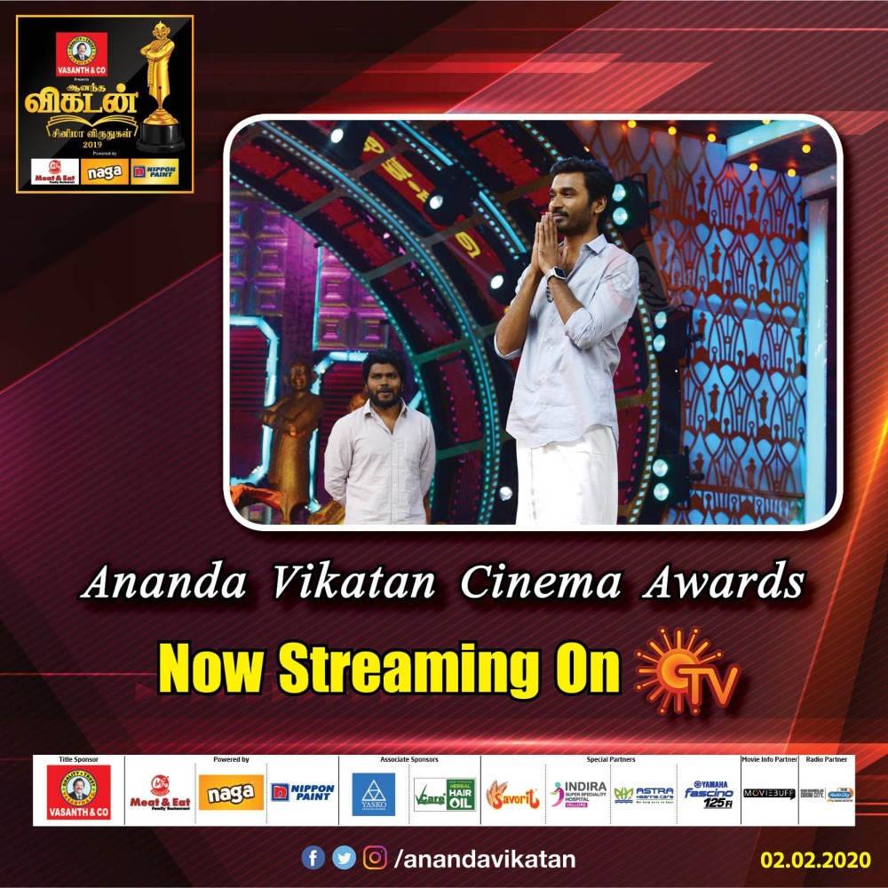 Ananda Vikatan Cinema Awards Now Streaming on <a href="/SunTv/">Sun TV</a> 

#AnandaVikatanCinemaAwards #VikatanAwards #AVCA <a href="/dhanushkraja/">Dhanush</a>