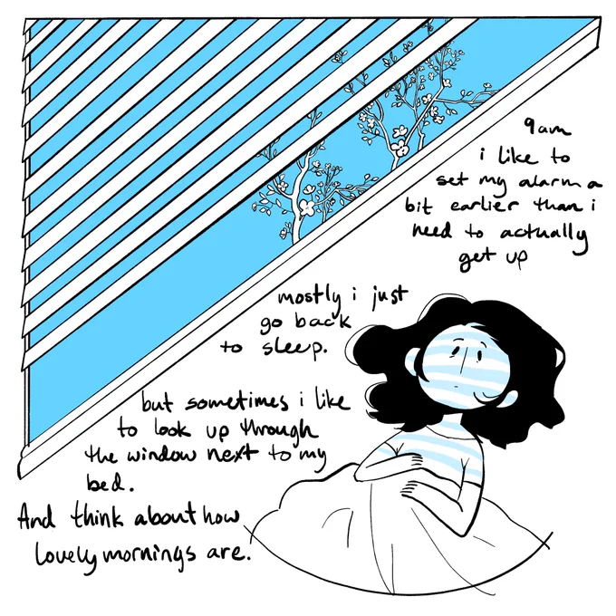 The trees outside my window starting blooming and it feels weird because it's. February. It's not.. spring.. 