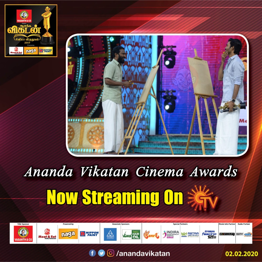 Ananda Vikatan Cinema Awards Now Streaming on <a href="/SunTV/">Sun TV</a>

<a href="/dhanushkraja/">Dhanush</a> @VetriMaaran #AnandaVikatanCinemaAwards #VikatanAwards #AVCA