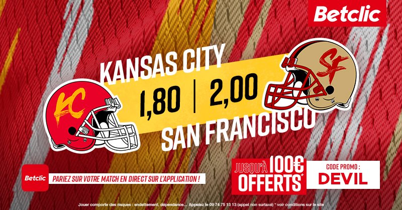 DevilProno's tweet image. En attendant, profitez de ce #SuperBowlLIV pour bénéficier de 100€ offert sur votre premier paris chez @Betclic 🎁

📌 Pour cela passe par ce lien : wlbetclicfr.adsrv.eacdn.com/C.ashx?btag=a_… et inscrit le code promo "DEVIL" 

De très belles cotes au programme ! 🏈 

#ParionsSport #TeamParieurs