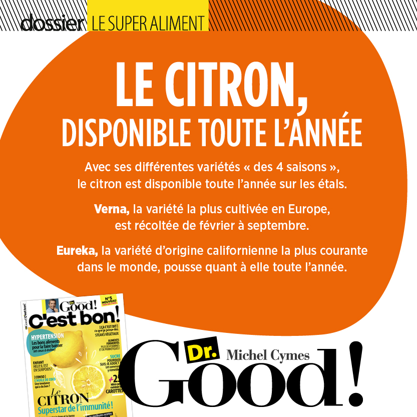 Et vous, adepte du citron ? 
Retrouvez le dossier « Le super aliment » dans le dernier Dr Good C’est Bon. Si vous ne l’avez toujours pas, foncez chez votre marchand de journaux ou sur ow.ly/EPmp50xICNx 😊

#drgoodcestbon #michelcymes #citron #superaliment