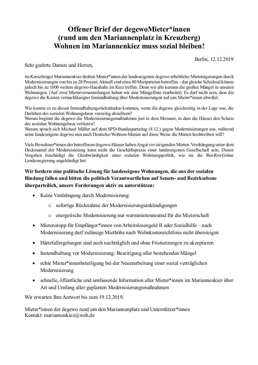 #Mietendeckel kommt - CDU kündigt Verfassungsklage an. Erhöht werden kann die Miete nach wie vor bei #Modernisierungen um max. 1 Euro/m2. Für Häuser, die gerade aus der Sozialbindung gefallen sind, ist das zu viel. Gerade geschehen bei der landeseigenen #degewo