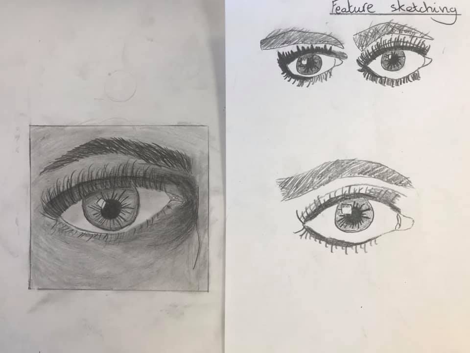 So, at St Martin’s we do a 5 yr course in just portraiture, beginning with basics like the Formal Elements (SHAPE &SCALE, COMPOSITION, etc) and then we move on to precisely modelled lessons on how to draw….. an eye, ears, mouths, etc. & then practise, practise, practise. 4/10
