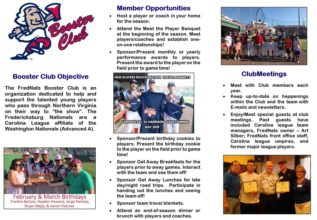 FredNatsBooster's tweet photo. Have you ever want to Host a MiLB Player?  Here is some Booster Club information about the Host Family Program.  If you have more questions, please let us know.  @FXBGNats https://t.co/1EIgpV6Tzc