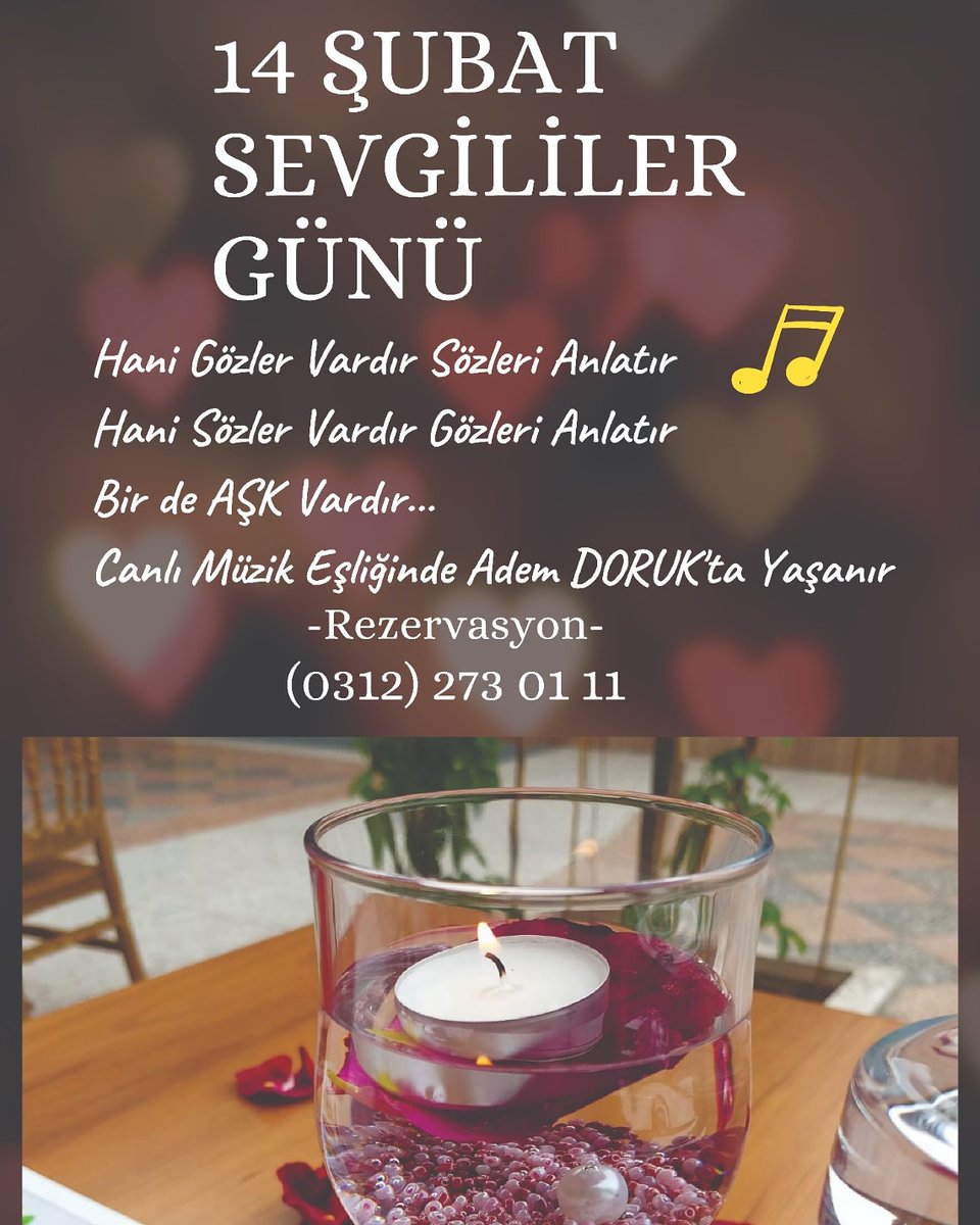 👩‍❤️‍👨14 Şubat Sevgililer Gününü ❤️Sevdiklerinizle 🌟Adem Doruk Alabalık Tesisleri 📍Sincan ve 📍Eryaman şubelerimizde canlı müzik eşliğinde kutlamak için bizlere ulaşabilirsiniz. ⠀
⠀
Rezervasyon için telefonlarımız:⠀
☎️ Sincan Şubemiz: 273 01 11⠀
☎️ Eryaman Şubemiz: 280 00 51⠀