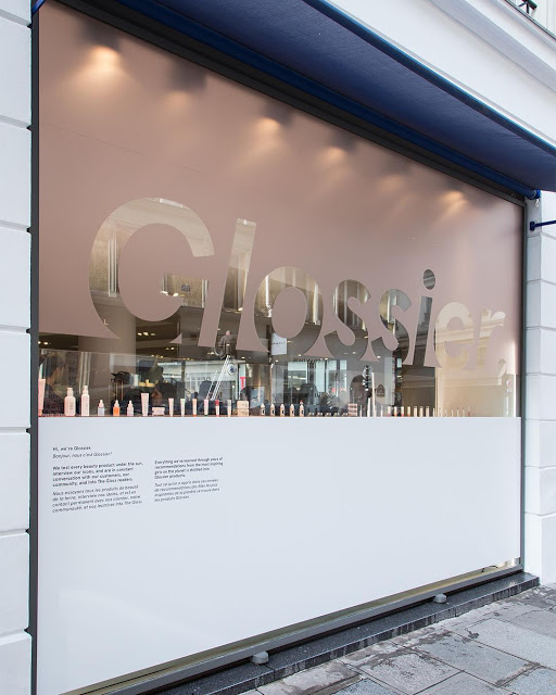 ShowTrialStudio's tweet photo. Glossier window at Colette, Paris #fontsunday @designmuseum #windowtype https://t.co/xCXGsSYPXH