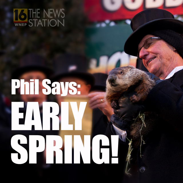 GROUNDHOG DAY 2020: It's official!  Punxsutawney Phil did not see his shadow which means early spring!  #GHD2020 via.wnep.com/nmH2e