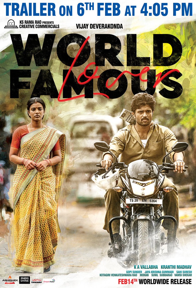 TheDeverakonda's tweet photo. World 1 - Small town love story.

#WorldFamousLover
This Valentine's Day - Feb14th.

Trailer on Feb 6th. https://t.co/0FLpSnNFvM