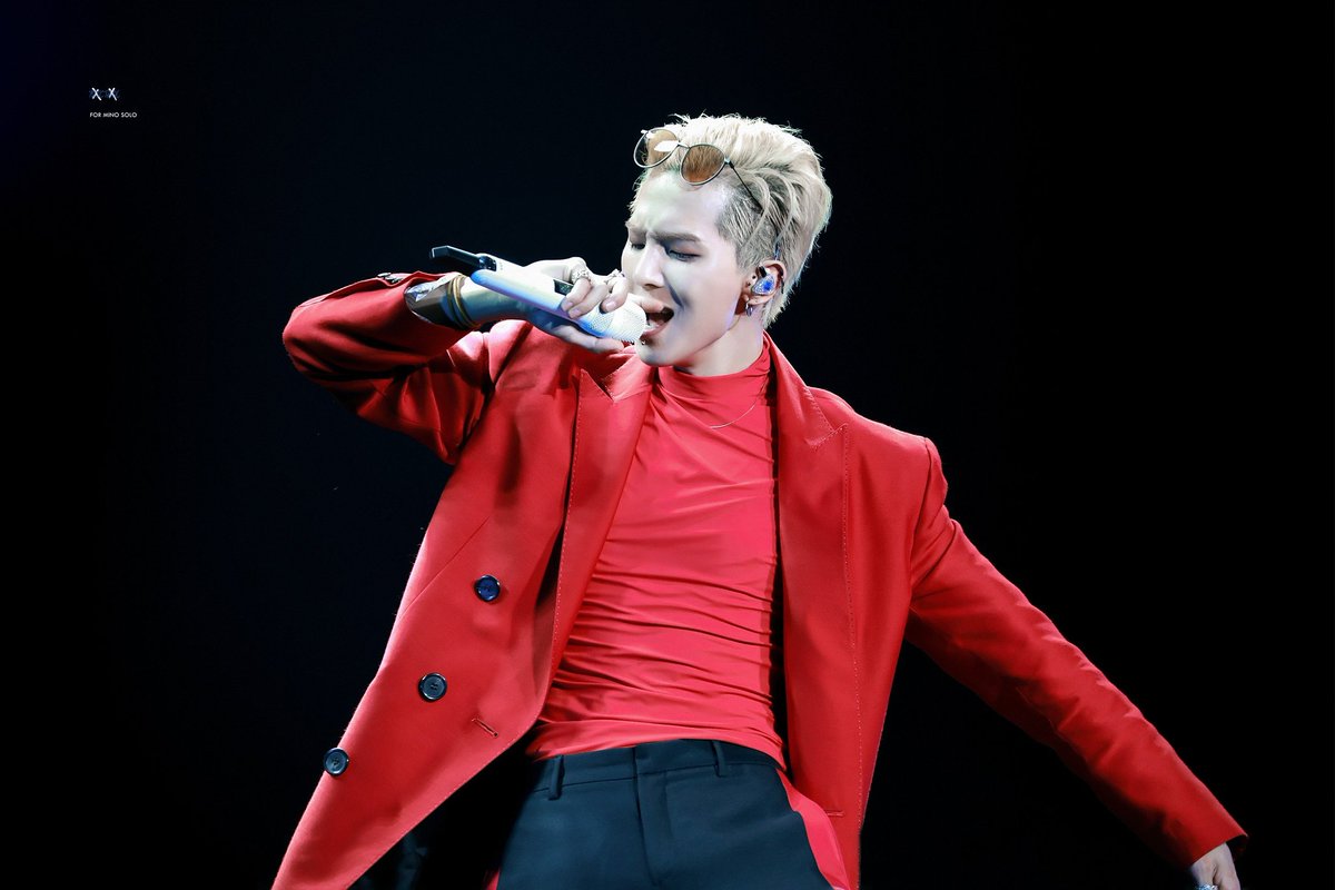 blonde mino in red, t'was flammin hot