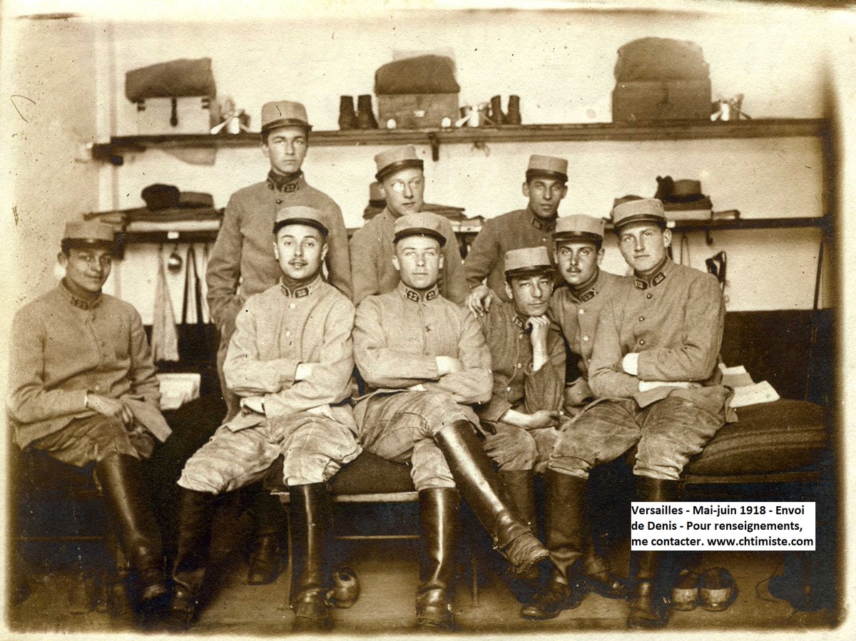 Le_Chtimiste's tweet photo. 22 régiment d'artillerie de campagne, 66e batterie, 7e pièce - Versailles- Mai juin 1918 - Carré de l'ancien magasin - IZZI - GRÉGOIRE - MAGNIEN - JAHON - GRILHOT - BRINCARD - DU CONÉDIT - ENGRAND - DE MAUDUIT. #Chtimiste #artillerie19141918 #22eRAC https://t.co/O4Jpx7LnIg