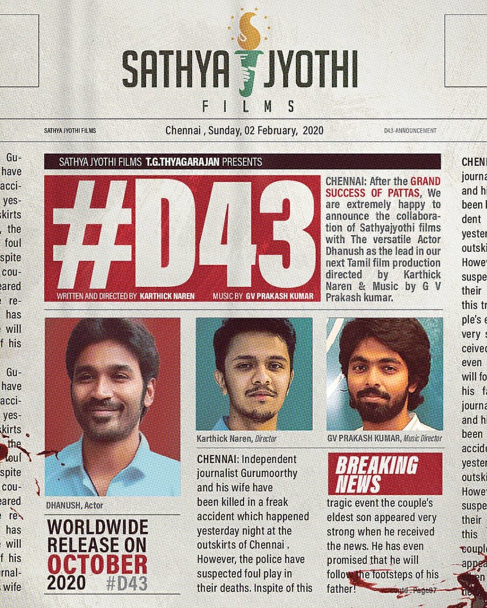 Imsteve20's tweet photo. Tharamana Update 💥💥💥💥
@dhanushkraja  @karthicknaren_M @gvprakash @SathyaJyothiOff https://t.co/O3vH7x5D8W