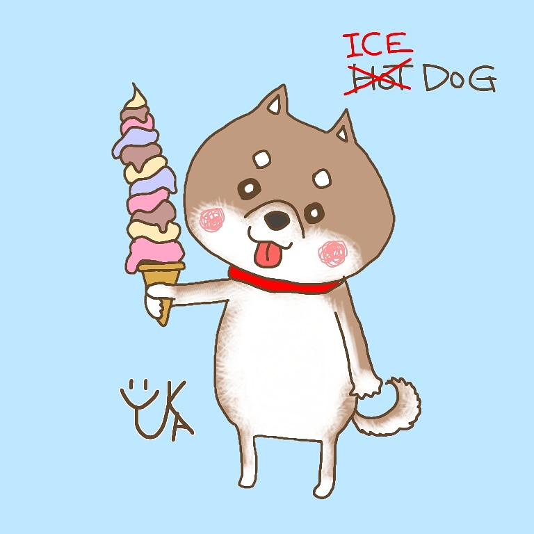 ゆかいず 12日目 Ice Dog 寒い日でもアイスは食べたくなる 毛布ぐるぐるしながら食べる あーチョコのアイス食べたい 雪見だいふく食べたい Ibispaintx Illustration イラスト お絵描き おえかき 1日1絵 アイス アイスクリーム いぬ 犬 柴犬 し