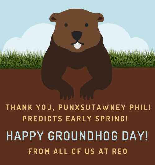REQNH's tweet photo. Whether or not one believes that a groundhog can predict the weather, it’s nice to think there is hope for an early spring 🤗 Happy Groundhog Day! Happy Super Bowl Day! And we wish you all a wonderful Sunday! 💙 https://t.co/WJP8lqvau0