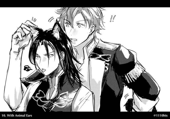 10.With Animal Ears
2/2なのでにゃんにゃん。
※お題の順番前後させました。 