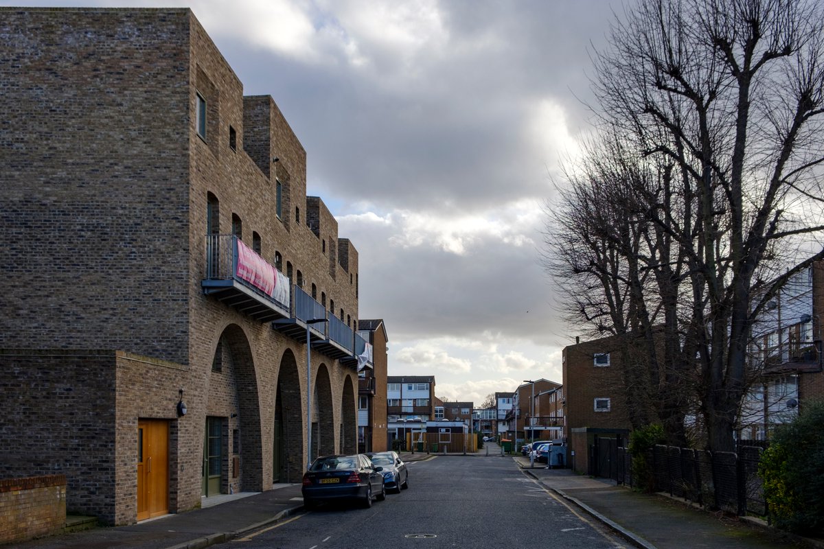 2) McGrath Road was built for Newham Council as shared equity houses. It's a short bus ride east of Stratford in East London. Here's the context, set amidst a not particularly nice council estate. It certainly doesn't aim to blend in (a good thing in this case).