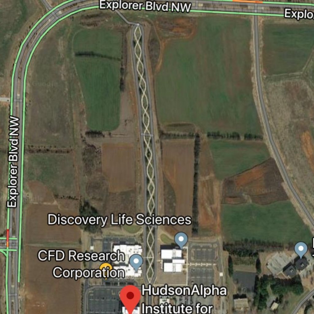 geekouthsv's tweet image. "@mattfowler: #Huntsville is known for 🚀. One day we'll be known for this biotech incubator built in the shape of a double helix. Because it's a #smartplace #madeinalabama" @hudsonalpha #ihearthsv #dna #genome #GenesFriday