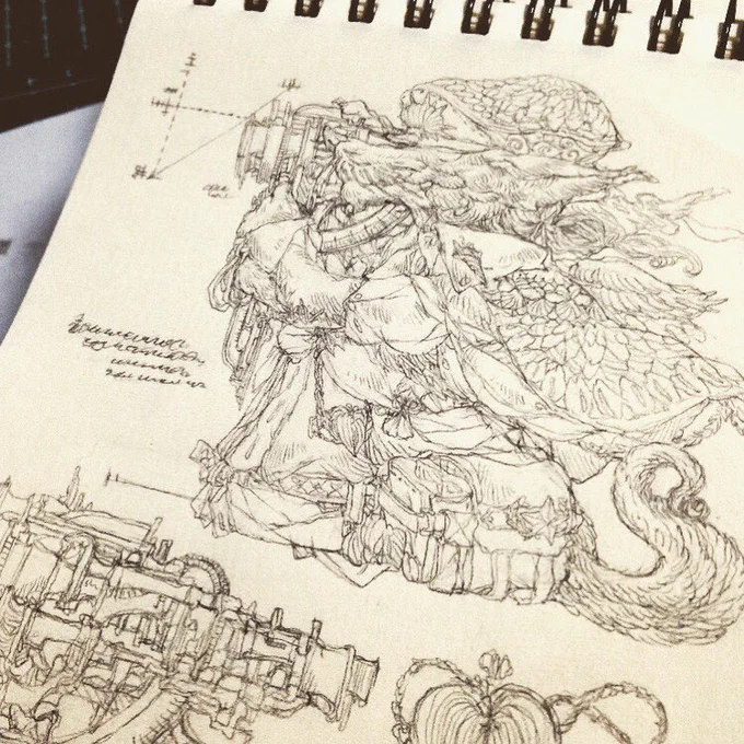 観測機。
#クロッキー帳 #シャーペン #イラスト 