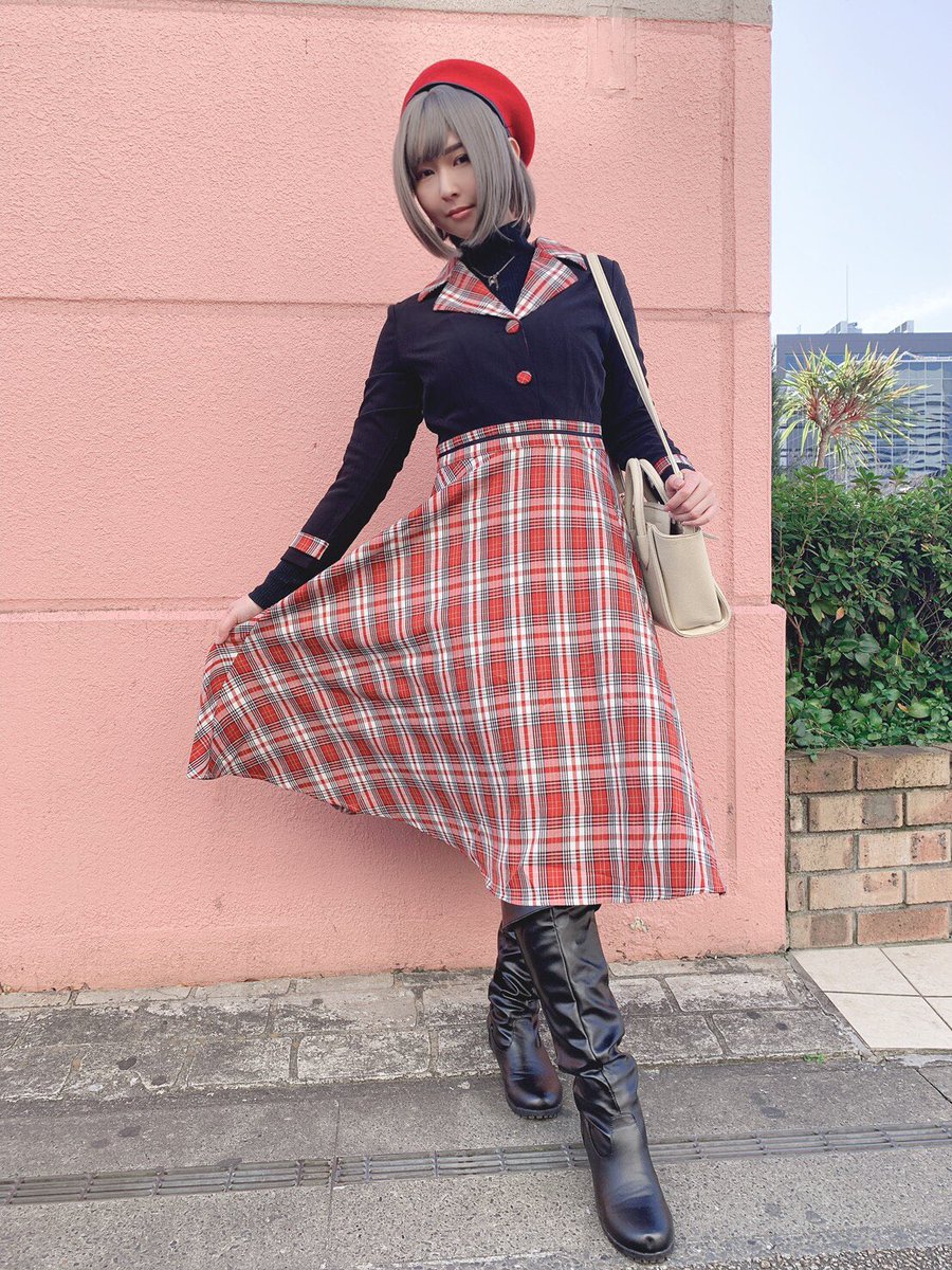 ট ইট র 猫羅ユウ 23 24キンプリ池袋 ライブ参戦服全身はこんなんでした レトロ可愛いワンピ