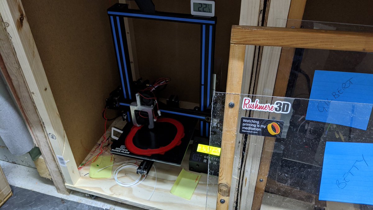 rob_longhorn's tweet photo. Finally started! In @Rushmere3D Red PLA. All being well we will see it in about 10 hours. #3DMS2020 #3DMSPP #WIP @3DMeetupSweden https://t.co/bdF5kewd98