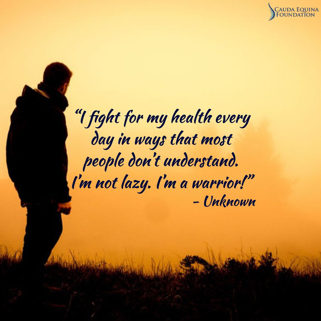 People don't realize how exhausting it is to fight for your health every single day when you're in chronic pain. As you start this new week, remember that you are a warrior! 💪

#CES #CEF #CESWarrior #CaudaEquinaSyndrome #CaudaEquinaFoundation #ChronicPain