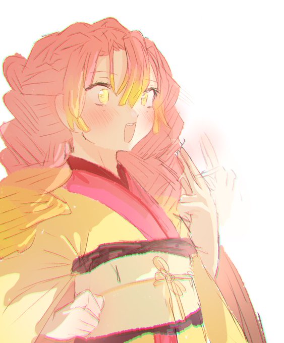 0zeizeiさんがTwitterに投稿した甘露寺蜜璃(鬼滅の刃)のイラスト。