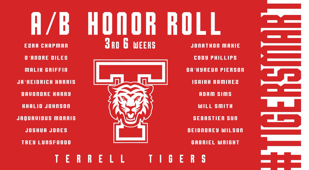 TerrellTigerFB's tweet photo. #TigerSmart🐅📚🏈
3rd Six Weeks!
#TigertTOUGH🐅 https://t.co/XtWd14eYRq