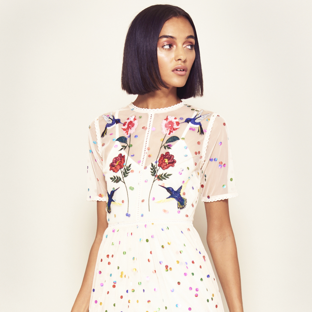 The Idina dress is now in stock and selling fast! 
ow.ly/NB2Q50y9Vsw
#frockandfrill #rainbowdress #polkadotdress #newdress