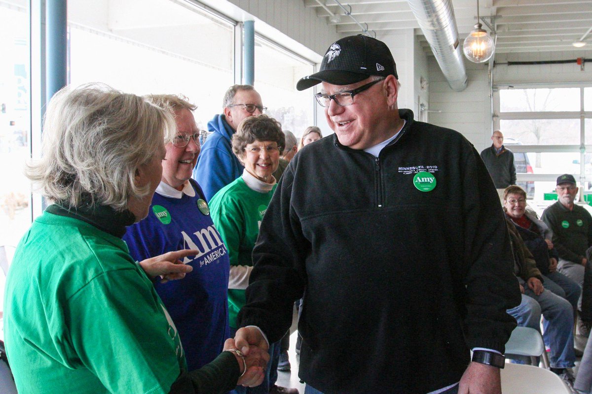 TeamAmyIowa's tweet photo. ONE DAY until the #IACaucus, and MN Gov. @tim_walz and his wife, @GwenWalz, are here speaking with folks! Thank you for trekking through Iowa to spread @AmyKlobuchar’s mission before the big day! https://t.co/UgP4GLKnqI