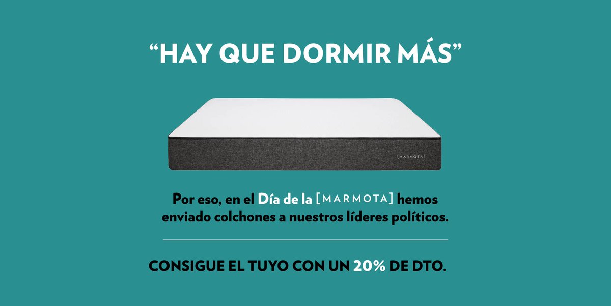 ¡Feliz Día de la Marmota! 

Hay que dormir más y por eso en un día como hoy Marmota ha entregado colchones a los líderes políticos para que duerman #comounamarmota
@comounamarmota 
👉 m.forocoches.com/foro/showthrea…
Con INVIS 👌🏻 
#AD
