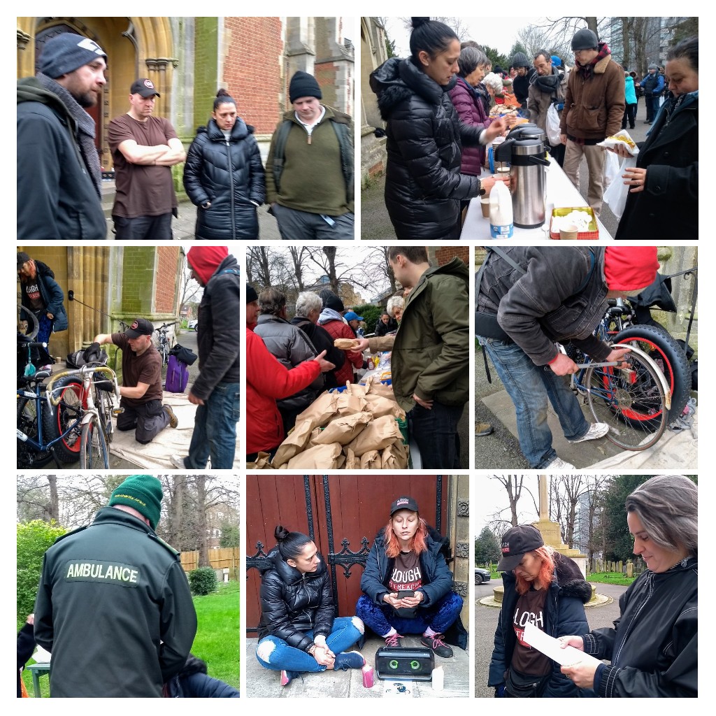 SloughOutreach's tweet image. Sunday afternoon outreach session at #StMarysChurch with our #BikeTechnicians running the #BikeWorkshop and @londonsloughrun volunteers doing a great job with their weekly  #Souprun. Thank you @TVP_Slough  and @AmbulanceStjohn your quick response and support #makingadifference 👏