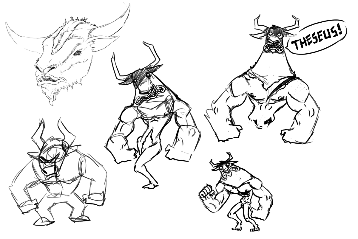Broelbrak's tweet photo. Mini Boss #minotaur #theseus #dante #inferno #devinecomedy #hell #game #characterdesign #artistsontwitter https://t.co/GMOxcpdOnd