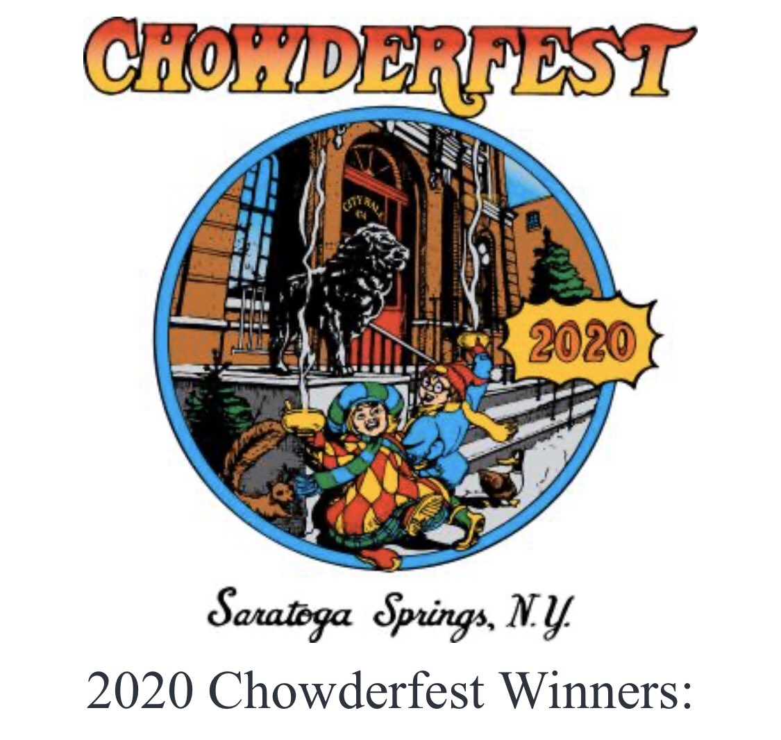 saratogaNOW's tweet image. It’s official! The results are in. Here’s are the @VisitSaratogaNY winners of #Chowderfest 2020! Congrats to #RibbonCafe, #Bentleystavern, #TheMillatRoundLake, #solevokitchen, @wesleysaratoga, @marriotbonvoy, @partingglasspub, @dangossaratoga, @sweetmimiscafe, #bookmakers