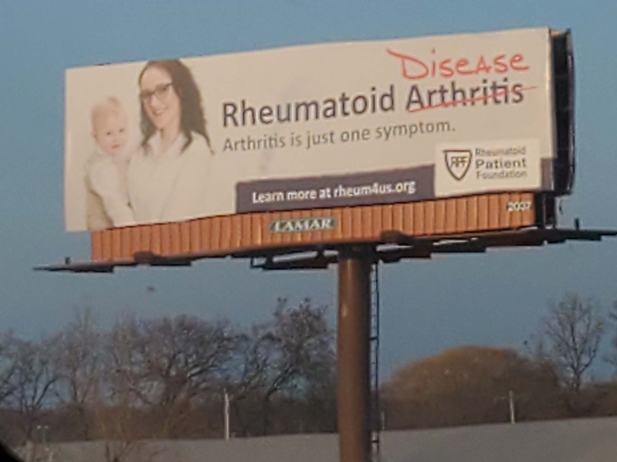 One of the hundreds of billboards in the @RheumPF awareness campaign. Milwaukee airport.