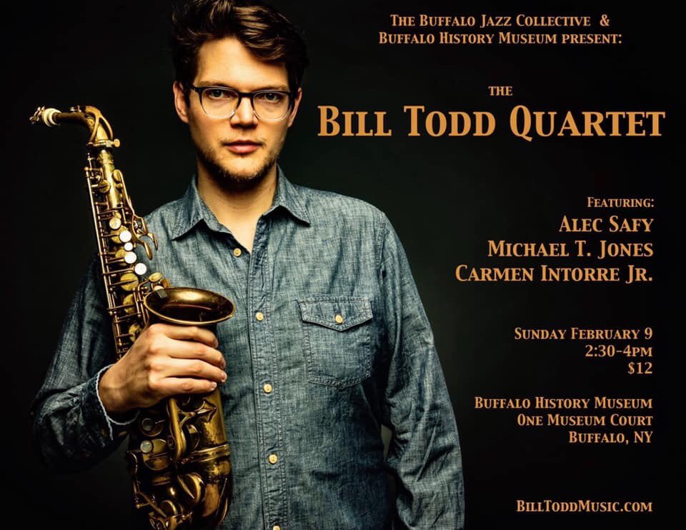 BuffJazzCollect's tweet image. Happy Super Bowl Sunday! Next weekend the Collective returns to The Buffalo History Museum for Jazz on 2nd Sundays with the Bill Todd Quartet. Bill is a NYC-based jazz saxophonist originally from Kenmore, NY. See you there!
@BuffaloHistory @BillToddMusic