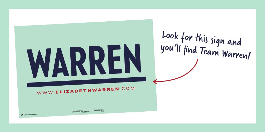 Look for this and you'll find Team Warren.