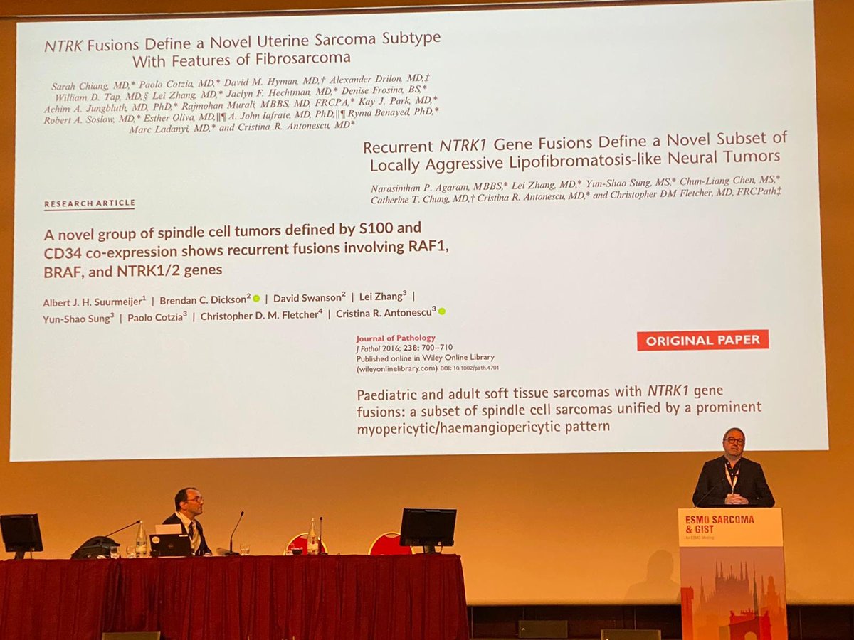 ESMO Sarcoma &amp; GIST meeting started in Milan.  Passionate discussion on NTRK rearranged sarcomas is ongoing among top experts in the faculty closed meeting.
