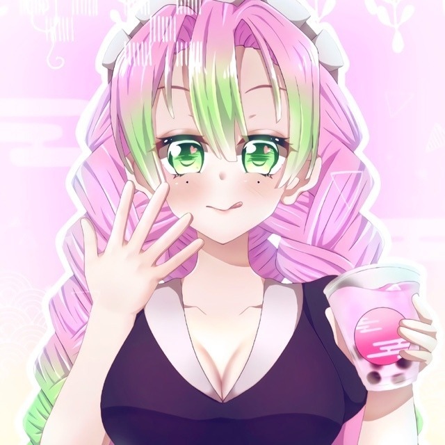 柚子ちまさんがTwitterに投稿した甘露寺蜜璃(鬼滅の刃)のイラスト。