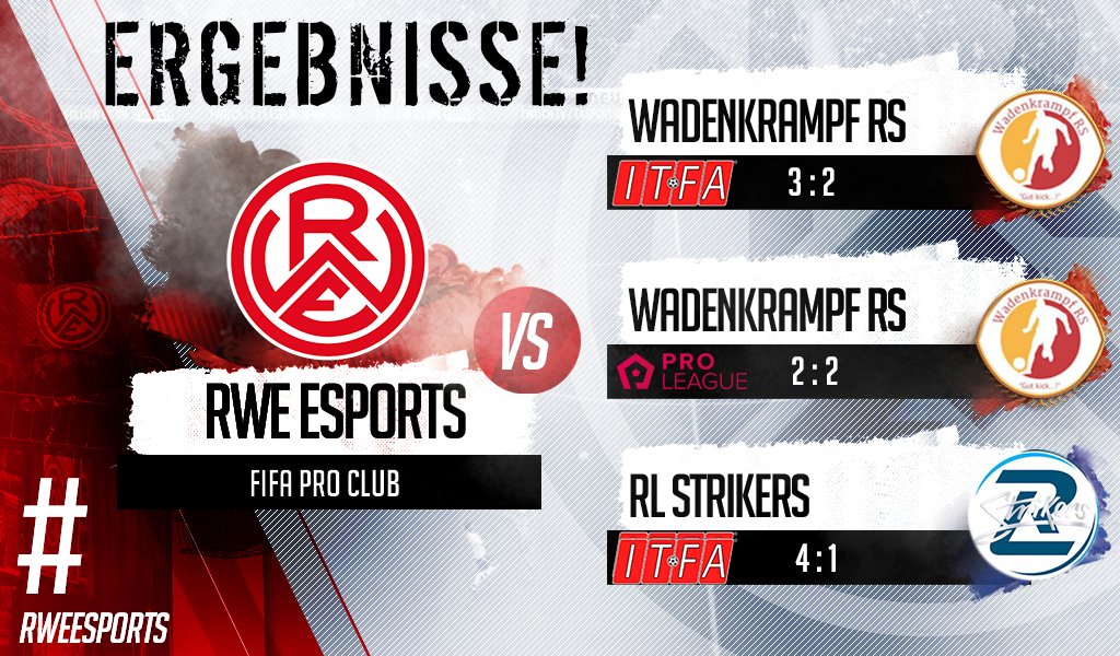 Unsere Jungs in rot-weiss lieferten sich mit einem Sieg und einem Unentschieden starke Spiele gegen Wadenkrampf RS! RL Strikers unterlag uns mit einem 4:1 dazu noch recht deutlich  🇮🇩 #rweesports 🎮