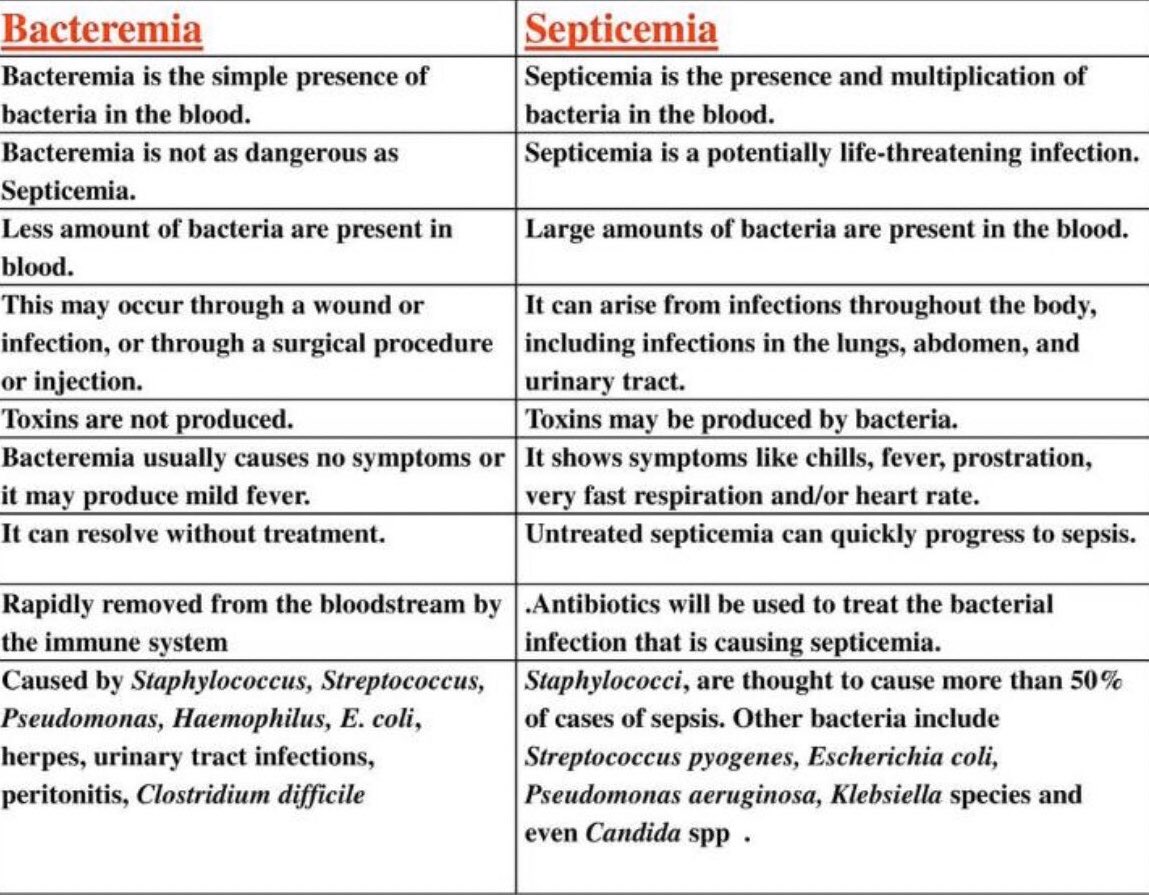 Anas Auf Twitter Bacteremia Vs Septicemia Https T Co Rywxxxqcmi Twitter